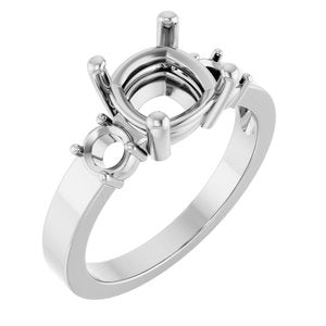 Platinum 7.5x7.5 mm Cushion Ring Mounting – image 2