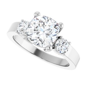 14K White Gold 7.5x7.5 mm Cushion Ring Mounting – image 8