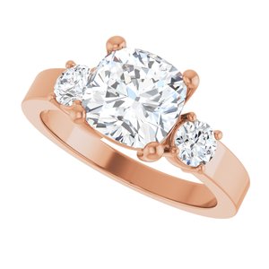 14K Rose Gold 7.5x7.5 mm Cushion Ring Mounting – image 8