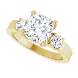 14K Yellow Gold 7.5x7.5 mm Cushion Ring Mounting – image 8