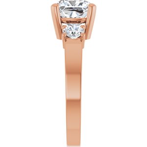 14K Rose Gold 7.5x7.5 mm Cushion Ring Mounting – image 7