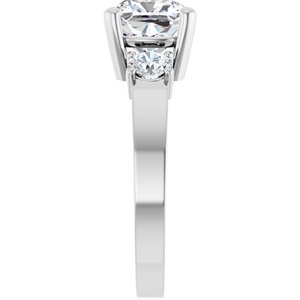 10K White Gold 7.5x7.5 mm Cushion Ring Mounting – image 7