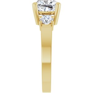 10K Yellow Gold 7.5x7.5 mm Cushion Ring Mounting – image 7