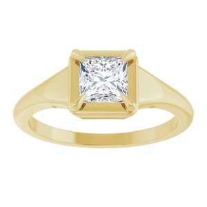18K Yellow Gold 5x5 mm Square Ring Mounting – image 5