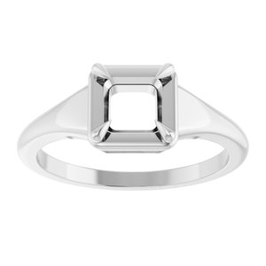 14K White Gold 5x5 mm Square Ring Mounting – image 6