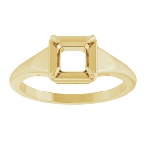 18K Yellow Gold 5x5 mm Square Ring Mounting – image 6