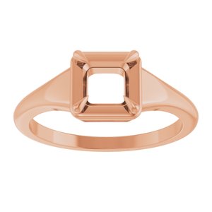 14K Rose Gold 5x5 mm Square Ring Mounting – image 6