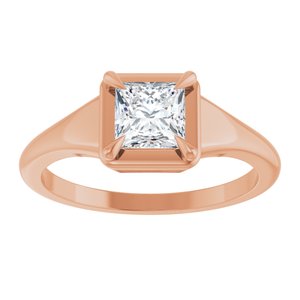 14K Rose Gold 5x5 mm Square Ring Mounting – image 5