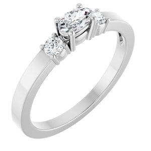 Continuum Sterling Silver 5x3 mm Oval Ring Mounting