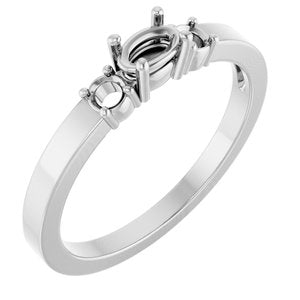 Sterling Silver 5x3 mm Oval Ring Mounting – image 2