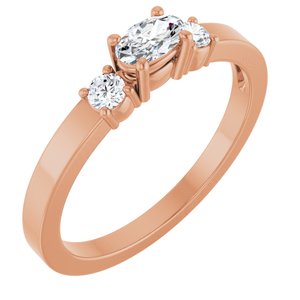 14K Rose Gold 5x3 mm Oval Ring Mounting