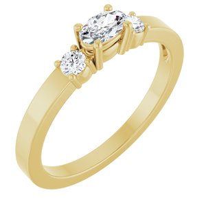 18K Yellow Gold 5x3 mm Oval Ring Mounting