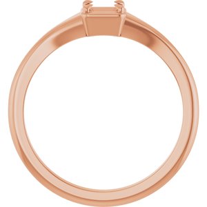 14K Rose Gold 3.25x3.25 mm Square Ring Mounting – image 4