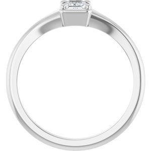 14K White Gold 3.25x3.25 mm Square Ring Mounting – image 3