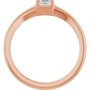 18K Rose Gold 3.25x3.25 mm Square Ring Mounting – image 3