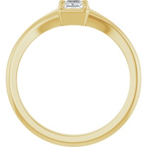 14K Yellow Gold 3.25x3.25 mm Square Ring Mounting – image 3