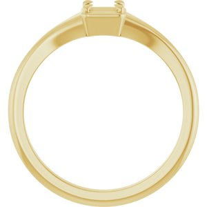 18K Yellow Gold 3.25x3.25 mm Square Ring Mounting – image 4