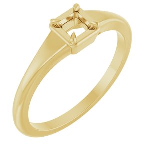 10K Yellow Gold 3.25x3.25 mm Square Ring Mounting – image 2