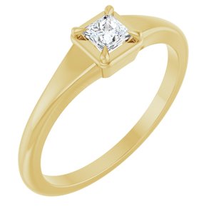 18K Yellow Gold 3.25x3.25 mm Square Ring Mounting