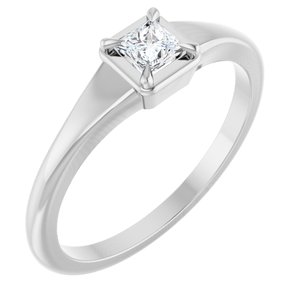 18K White Gold 3.25x3.25 mm Square Ring Mounting