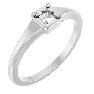 Sterling Silver 3.25x3.25 mm Square Ring Mounting – image 2