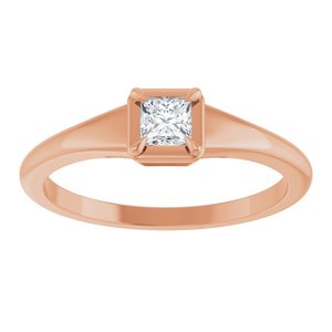 10K Rose Gold 3.25x3.25 mm Square Ring Mounting – image 5