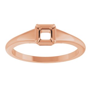 18K Rose Gold 3.25x3.25 mm Square Ring Mounting – image 6