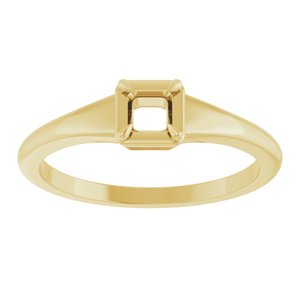 18K Yellow Gold 3.25x3.25 mm Square Ring Mounting – image 6