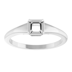 Sterling Silver 3.25x3.25 mm Square Ring Mounting – image 6