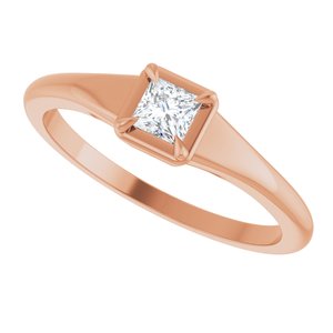 14K Rose Gold 3.25x3.25 mm Square Ring Mounting – image 8