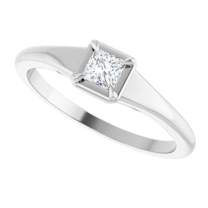14K White Gold 3.25x3.25 mm Square Ring Mounting – image 8
