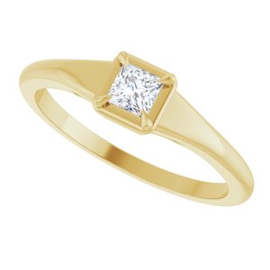 14K Yellow Gold 3.25x3.25 mm Square Ring Mounting – image 8