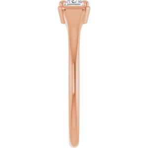 18K Rose Gold 3.25x3.25 mm Square Ring Mounting – image 7