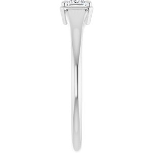 18K White Gold 3.25x3.25 mm Square Ring Mounting – image 7