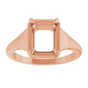 10K Rose Gold 8.5x6.5 mm Emerald Ring Mounting – image 6