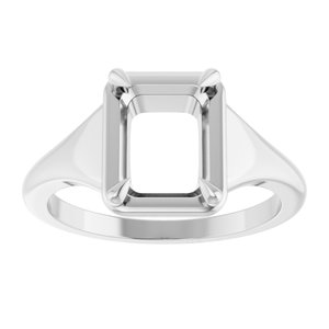 10K White Gold 8.5x6.5 mm Emerald Ring Mounting – image 6