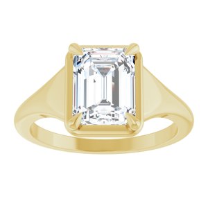 14K Yellow Gold 8.5x6.5 mm Emerald Ring Mounting – image 5