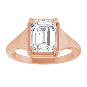 10K Rose Gold 8.5x6.5 mm Emerald Ring Mounting – image 5