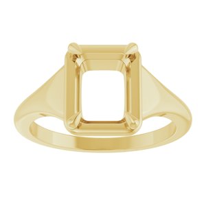 14K Yellow Gold 8.5x6.5 mm Emerald Ring Mounting – image 6