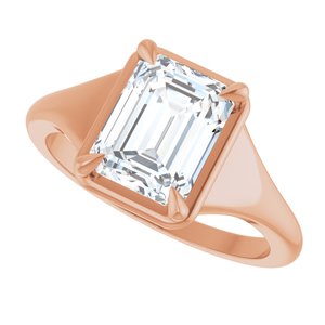 18K Rose Gold 8.5x6.5 mm Emerald Ring Mounting – image 8