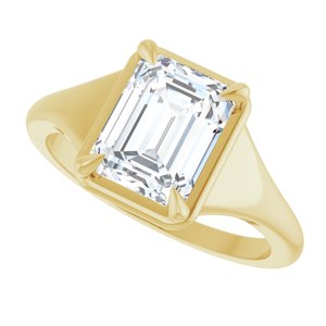 10K Yellow Gold 8.5x6.5 mm Emerald Ring Mounting – image 8