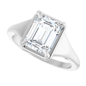 Platinum 8.5x6.5 mm Emerald Ring Mounting – image 8