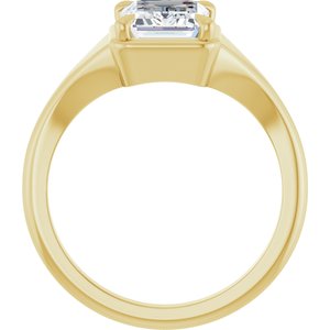 10K Yellow Gold 8.5x6.5 mm Emerald Ring Mounting – image 3