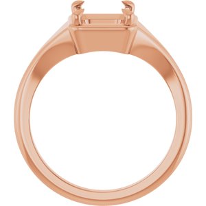 18K Rose Gold 8.5x6.5 mm Emerald Ring Mounting – image 4
