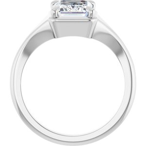 Continuum Sterling Silver 8.5x6.5 mm Emerald Ring Mounting – image 3
