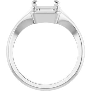 Sterling Silver 8.5x6.5 mm Emerald Ring Mounting – image 4