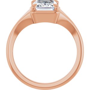 18K Rose Gold 8.5x6.5 mm Emerald Ring Mounting – image 3