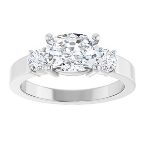 Platinum 8x6 mm Elongated Cushion Ring Mounting – image 5