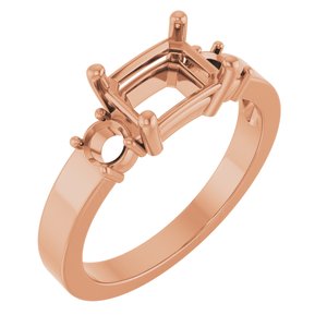 10K Rose Gold 7.5x5.5 mm Emerald Ring Mounting – image 2