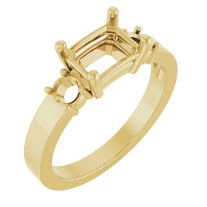 18K Yellow Gold 7.5x5.5 mm Emerald Ring Mounting – image 2